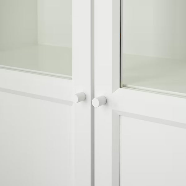 IKEA BILLY Bookcase with glass/panel door, white, 160x30x202 cm