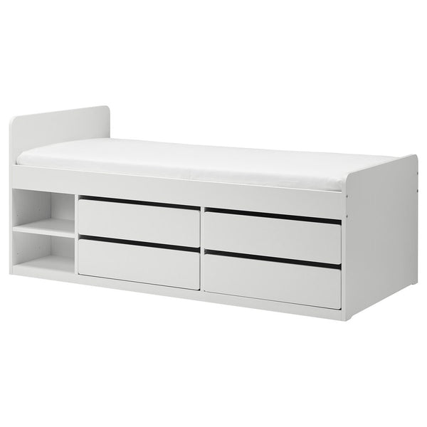 IKEA SLAKT Bed frame, white, 90x200 cm