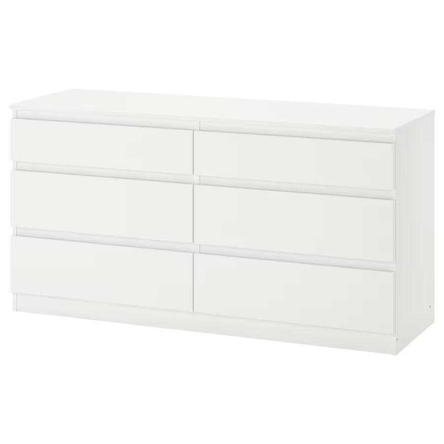 IKEA KULLEN Chest of 6 drawers, white, 140x72 cm