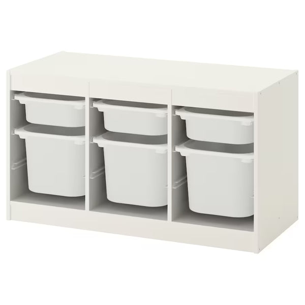 IKEA TROFAST Storage combination with 6 boxes, white, 99x44x56 cm