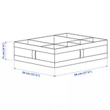 IKEA SKUBB box with compartments, dark grey, 44x34x11