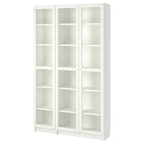 IKEA BILLY Bookcase with glass doors, white, 120x30x202 cm