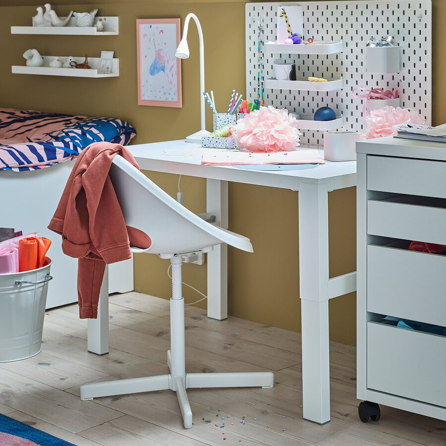 IKEA LOBERGET / SIBBEN children's desk chair, white