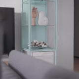 IKEA RUDSTA Glass-door cabinet, light turquoise, 42x37x155 cm