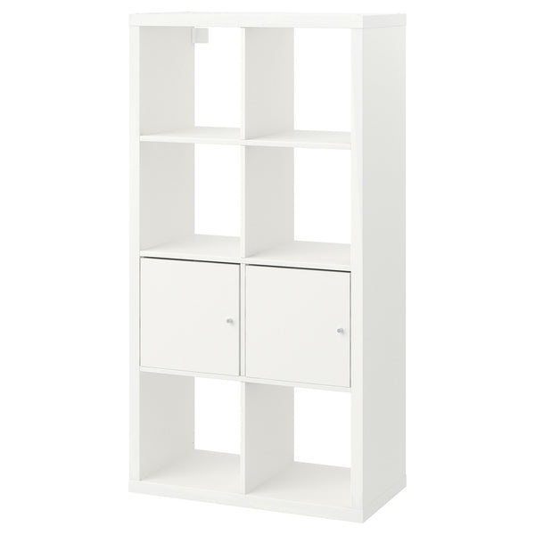 IKEA KALLAX 4x2 with 2 doors, white, 77x147 cm