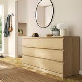 IKEA MALM Chest of 6 drawers, oak veneer, 160x78 cm