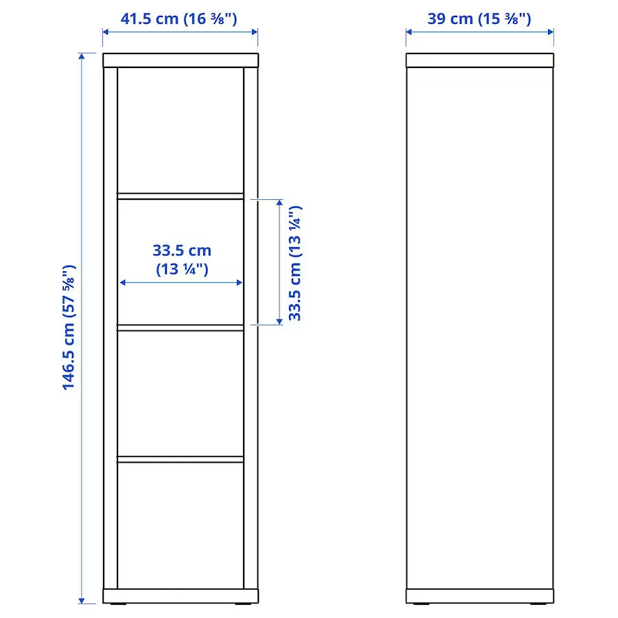 IKEA KALLAX Shelving unit 1x4, black-brown, 42x147 cm
