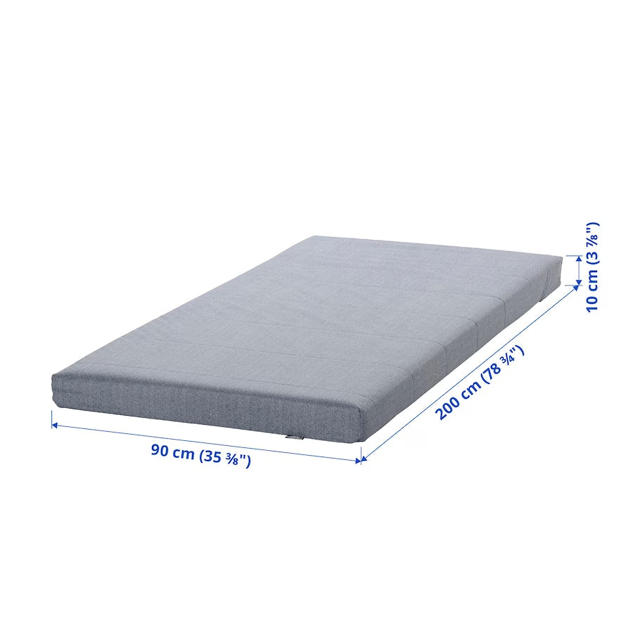 IKEA AGOTNES Foam mattress, firm/light blue, 90x200 cm