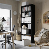 IKEA BILLY Bookcase, black oak effect, 80x28x202 cm