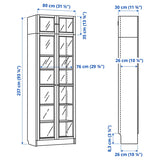 IKEA BILLY / OXBERG Bookcase, white, 80x30x237 cm