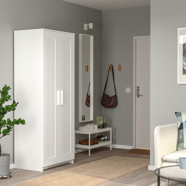 IKEA BRIMNES wardrobe with 2 doors, white, 78x190 cm