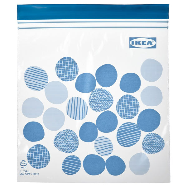 IKEA ISTAD resealable bag, bright blue, 1L, 25 pack