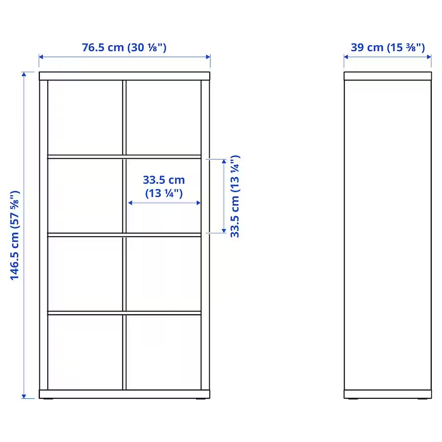 IKEA KALLAX Shelving with 2 drawers/2 doors, black-brown, 77x147 cm