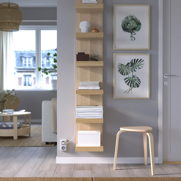 IKEA LACK Wall shelf unit, white stained oak effect, 30x190 cm