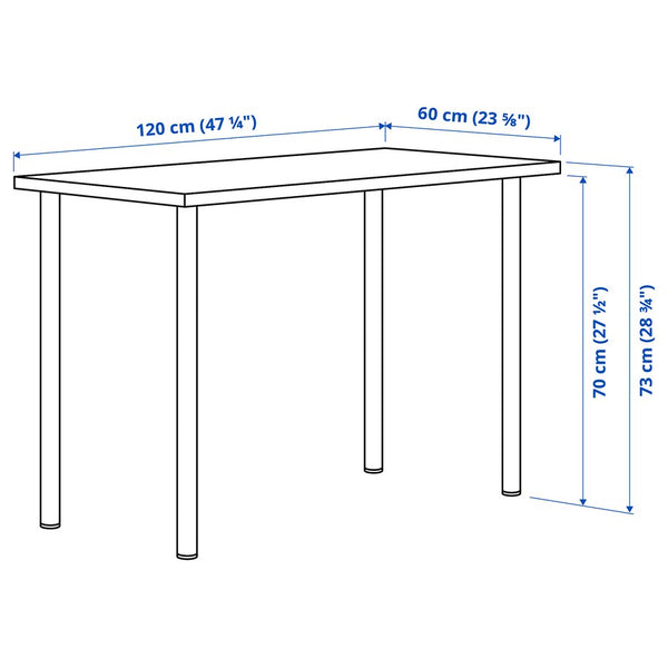 IKEA LAGKAPTEN / ADILS Desk, oak/black, 120x60 cm