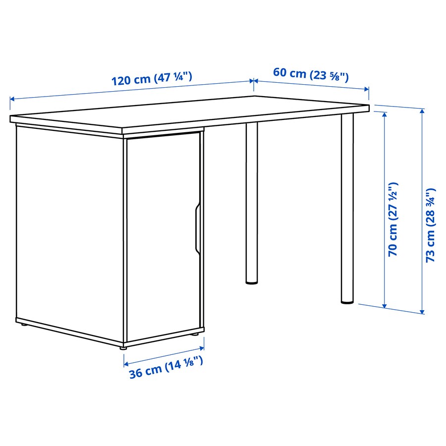 IKEA LAGKAPTEN / ALEX storage desk, white, 120x60 cm