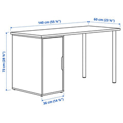  IKEA LAGKAPTEN / ALEX storage desk, white, 140x60 cm
