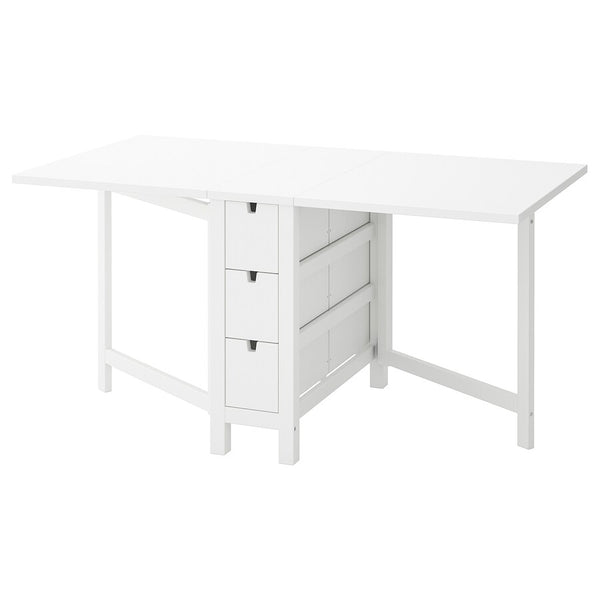 IKEA NORDEN Gateleg table, white, 26/89/152x80 cm