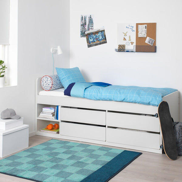 IKEA SLAKT bed frame with storage, white, 90x200 cm