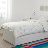IKEA SLAKT Bed with underbed+2 mattresses, white, 90x200 cm