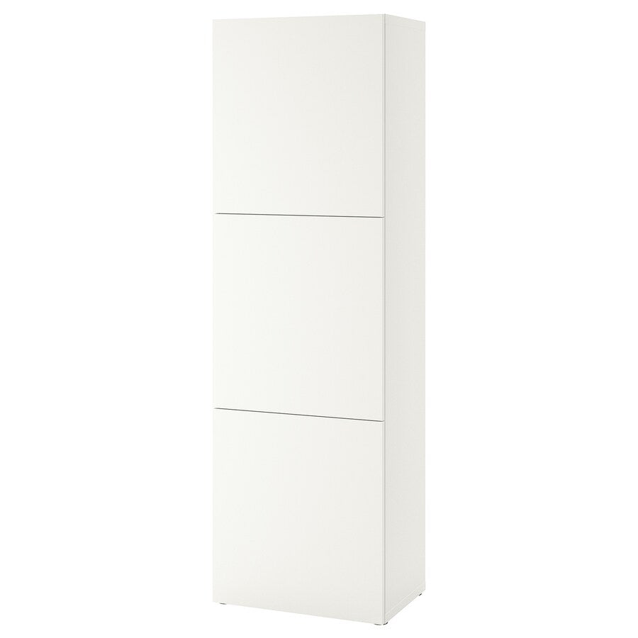 IKEA BESTA Shelf unit with doors, white Lappviken/white, 60x42x193 cm