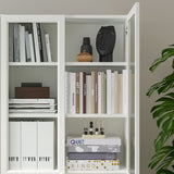 IKEA BILLY Bookcase with panel/glass door, white, 80x30x202 cm