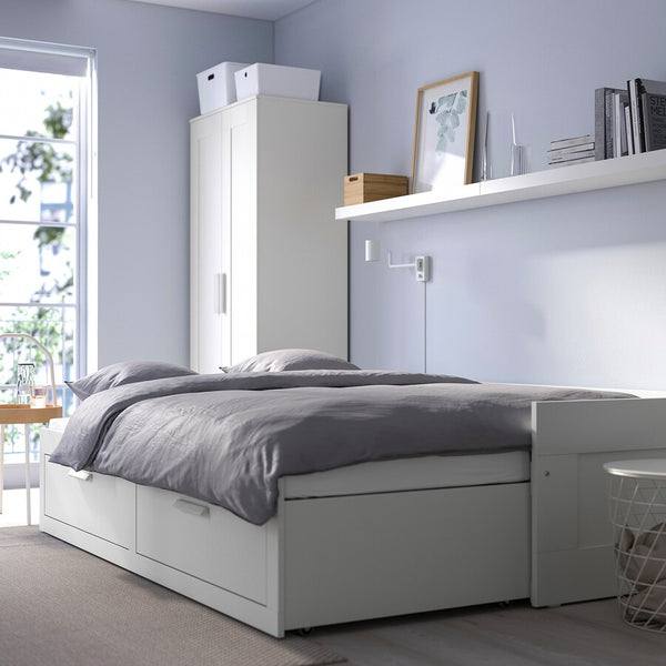 KEA BRIMNES Day-bed  frame with 2 drawers, white, 80x200 cm
