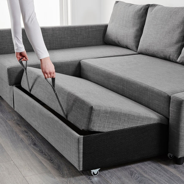 IKEA FRIHETEN Corner sofa-bed with storage, dark grey