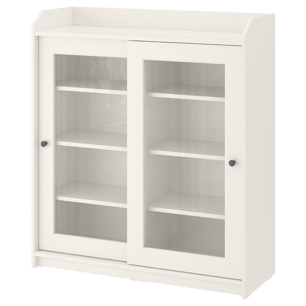 IKEA HAUGA Glass-door cabinet, white, 105x116 cm