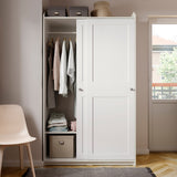 IKEA HAUGA Wardrobe with sliding doors, white, 118x55x199 cm
