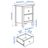 IKEA HEMNES Chest of 2 drawers, white stain, 54x66 cm