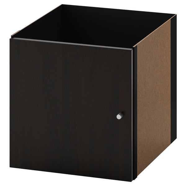IKEA KALLAX Shelving with 2 drawers/2 doors, black-brown, 77x147 cm