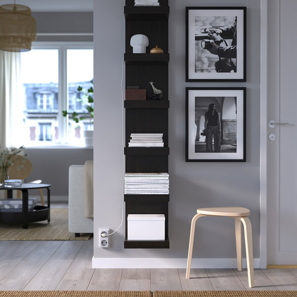 IKEA LACK Wall shelf unit, black-brown, 30x190 cm