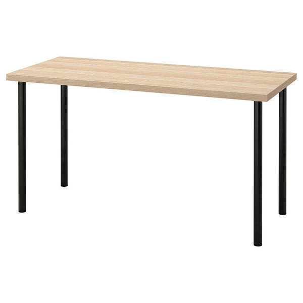 IKEA LAGKAPTEN / ADILS Desk, oak/black, 140x60 cm