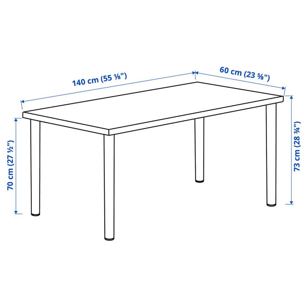 IKEA LAGKAPTEN / ADILS Desk, white/black, 140x60 cm