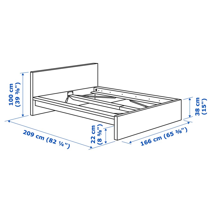 IKEA MALM Bed frame, white, Queen size