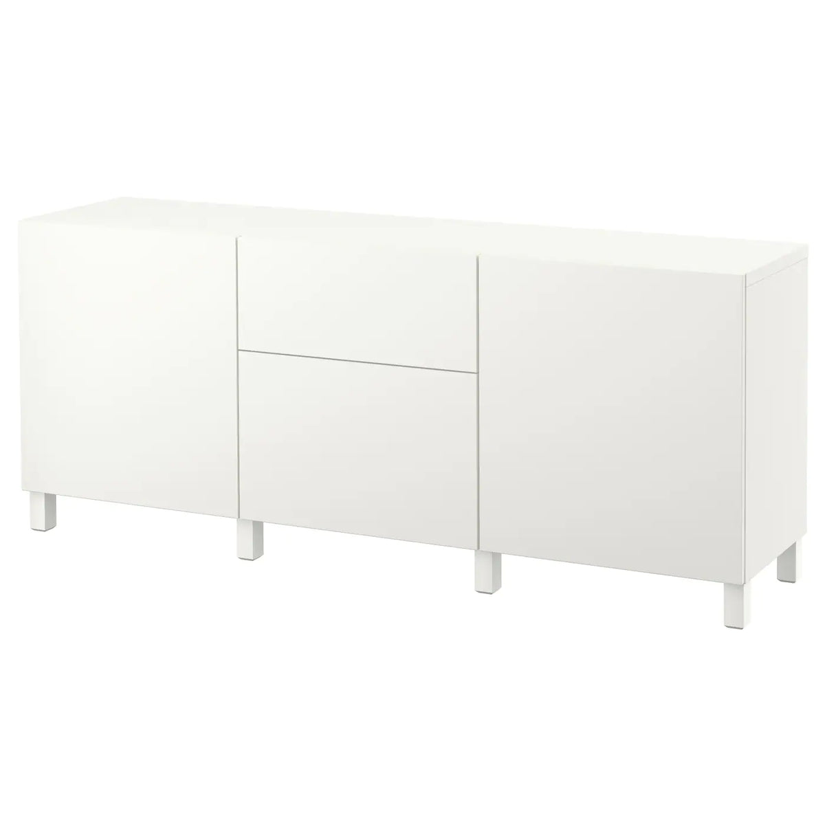 IKEA BESTA storage combination w 2doors/2 drawers, white,180x42x74 cm