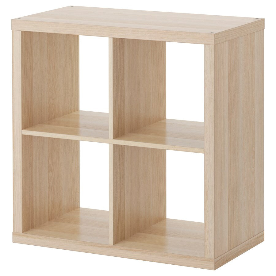 IKEA KALLAX shelving unit 2x2, white stained oak effect, 77x77 cm