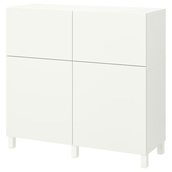 IKEA BESTA storage combination w 2 drawers/2 doors, white,120x42x112 cm