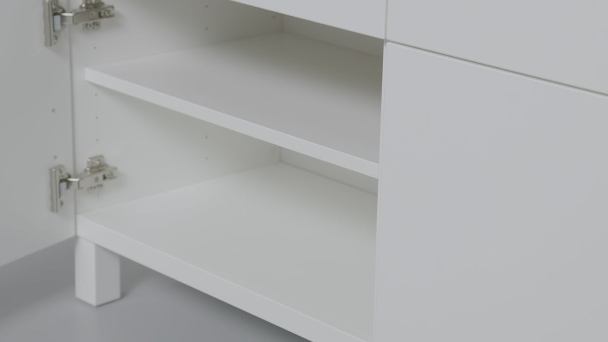 IKEA BESTA Cabinet w 2 doors/2 drawers, white, 180x42x74 cm