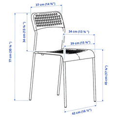  IKEA ADDE chair, grey/white
