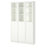 IKEA BILLY bookcase with panel/glass door, white, 120x30x202 cm