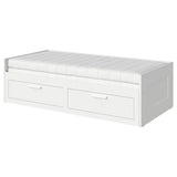 IKEA BRIMNES Day-bed w 2 drawers/2mattress, white, 80x200 cm
