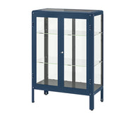 IKEA FABRIKOR Glass-door cabinet, black-blue, 81x113 cm