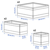  IKEA SKUBB box, set of 6, dark grey