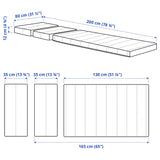 IKEA INNERLIG sprung mattress for extendable bed, 80x200 cm