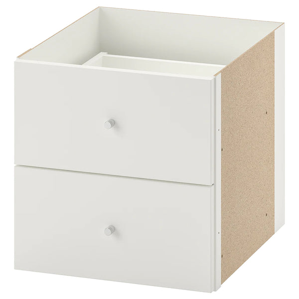 IKEA KALLAX insert with  2 drawers, white, 33x33 cm