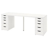 IKEA LAGKAPTEN / 2 ALEX table, white,200x60 cm
