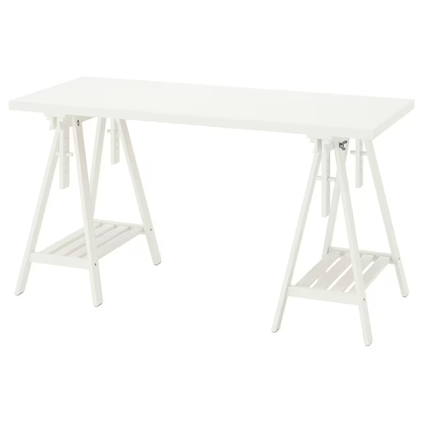 IKEA LAGKAPTEN / MITTBACK table, white, 140x60 cm
