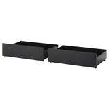 IKEA MALM Bed with 4 drawers, black-brown, Queen